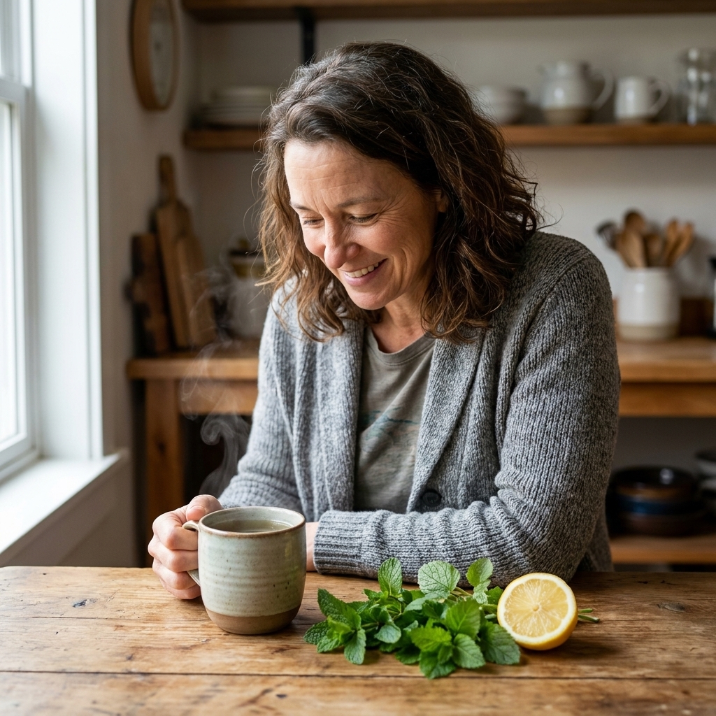 Fresh Herbal Tea from the Garden